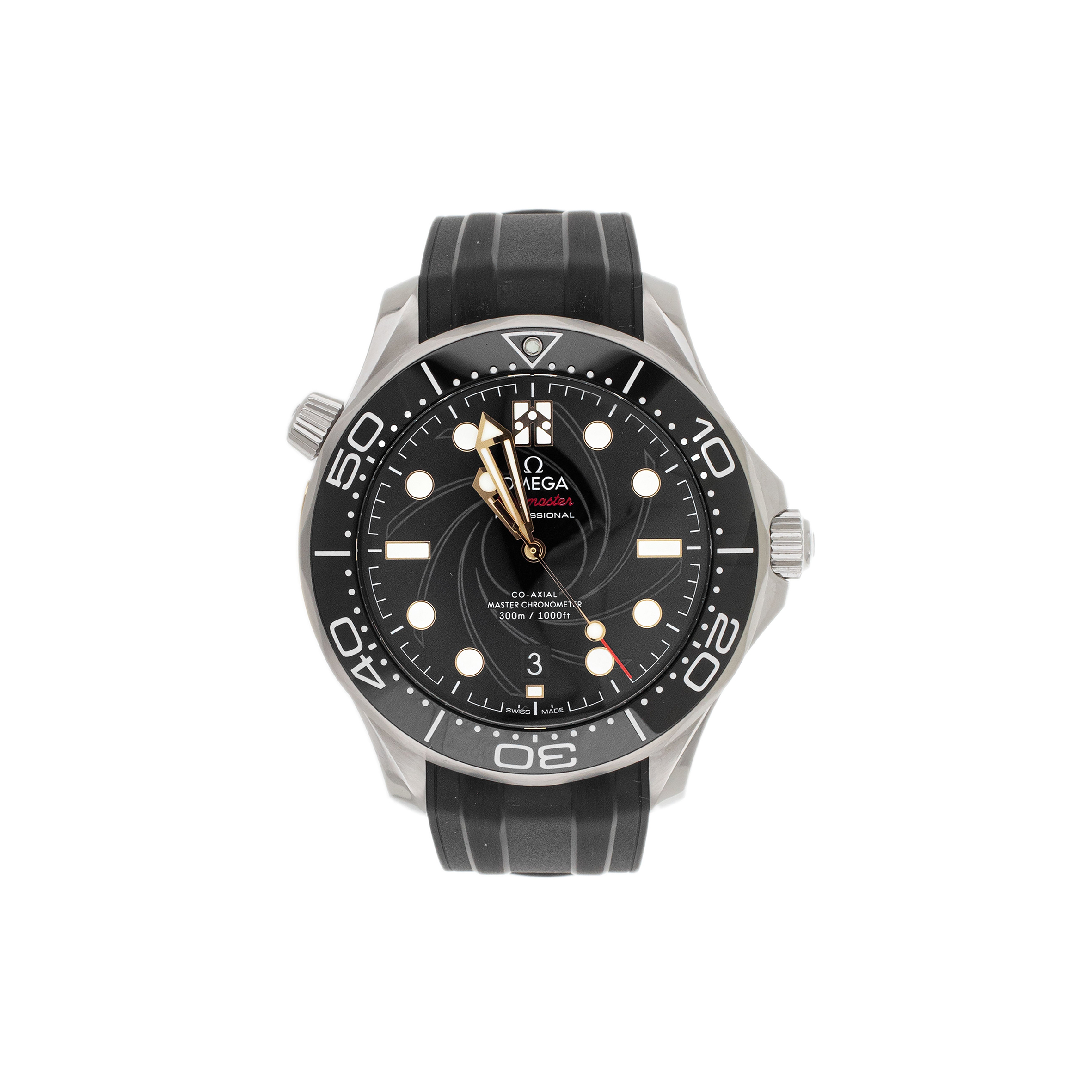 OMEGA SEAMASTER JAMES BOND STEEL BLACK DIAL WATCH 210.22.42.20.01.004